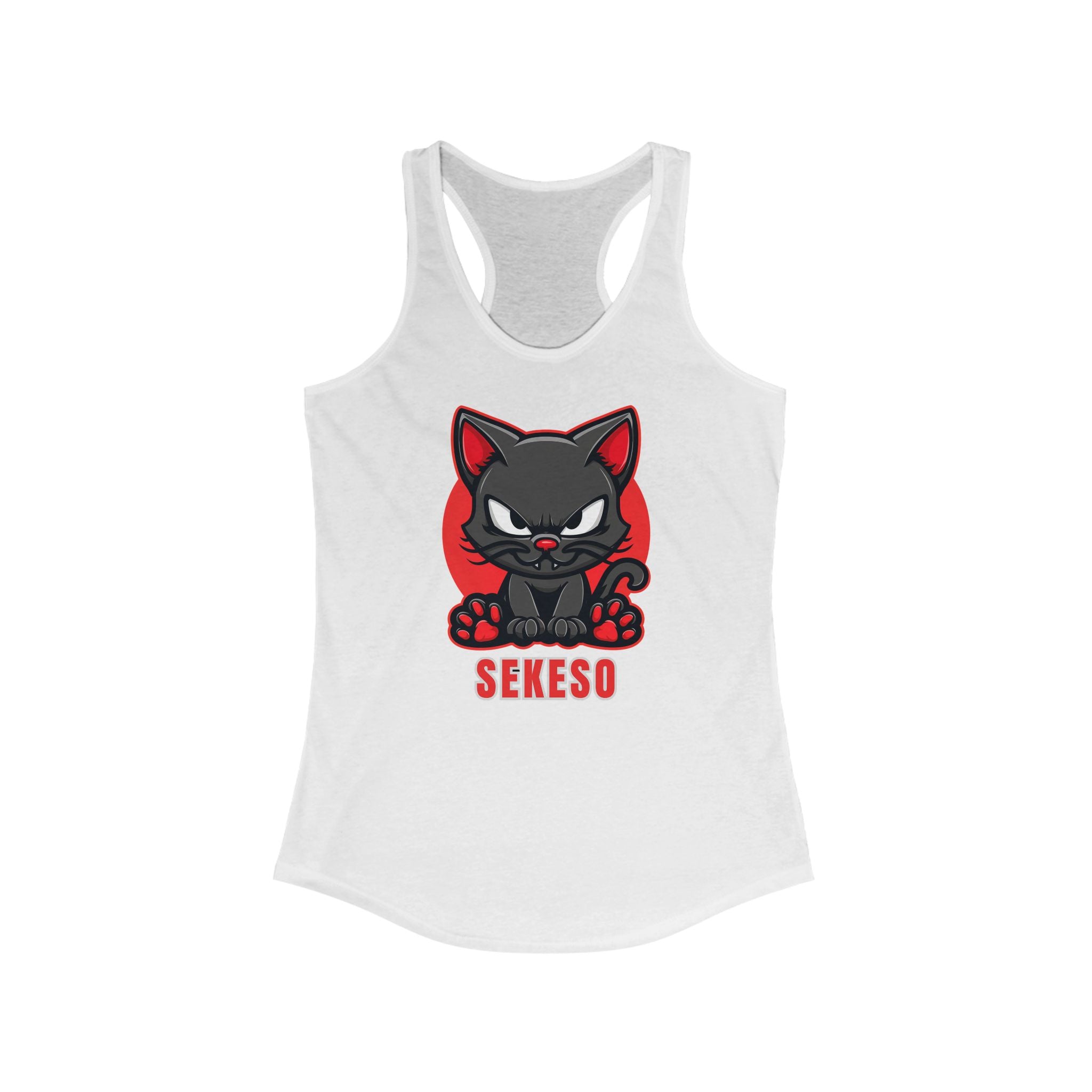 SEKESO Cat, Graphic Racerback Tank, Casual Summer Top,