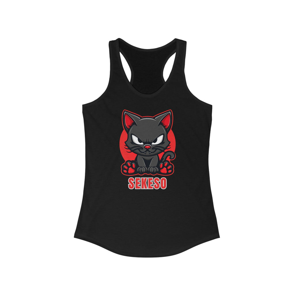 SEKESO Cat, Graphic Racerback Tank, Casual Summer Top,