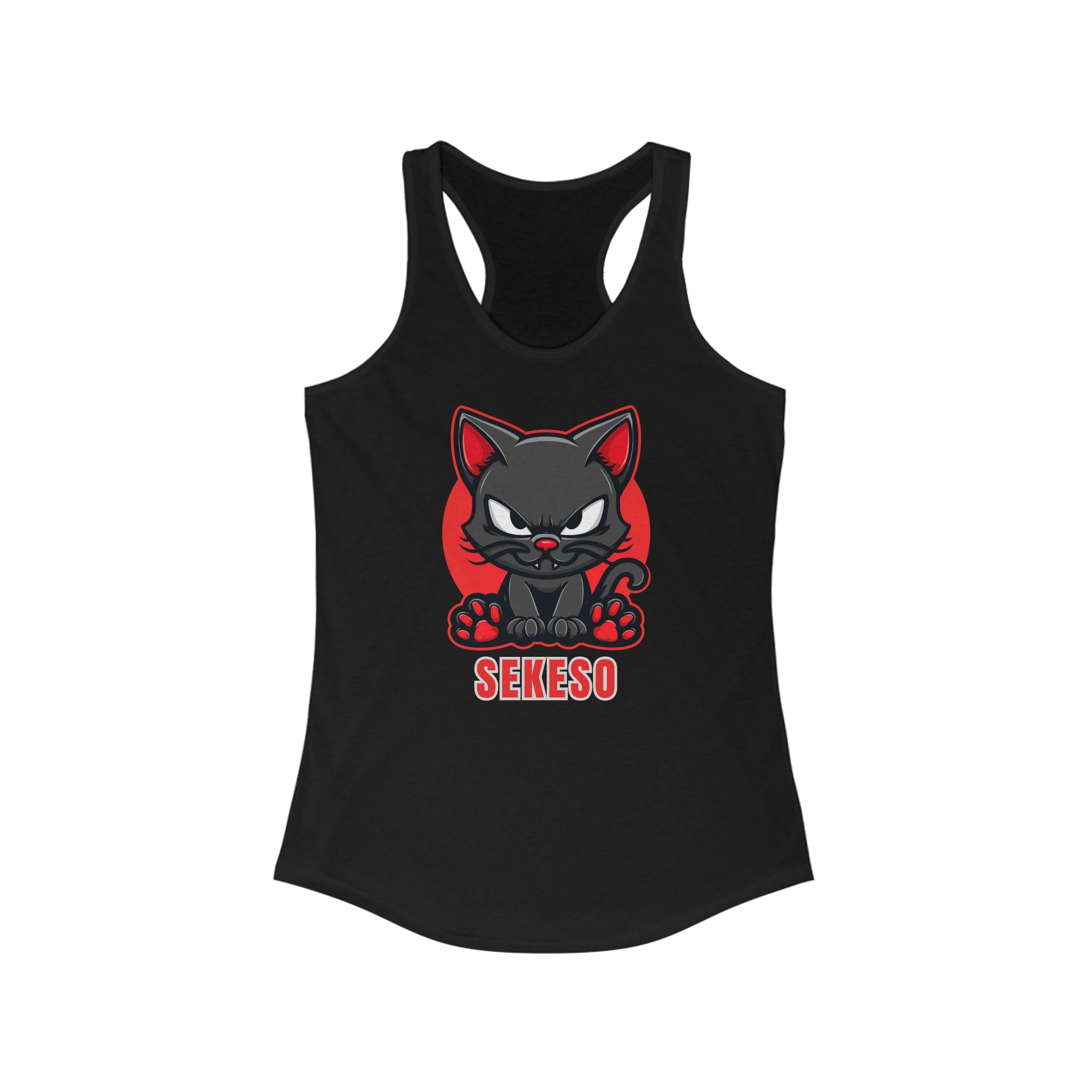 SEKESO Cat, Graphic Racerback Tank, Casual Summer Top,
