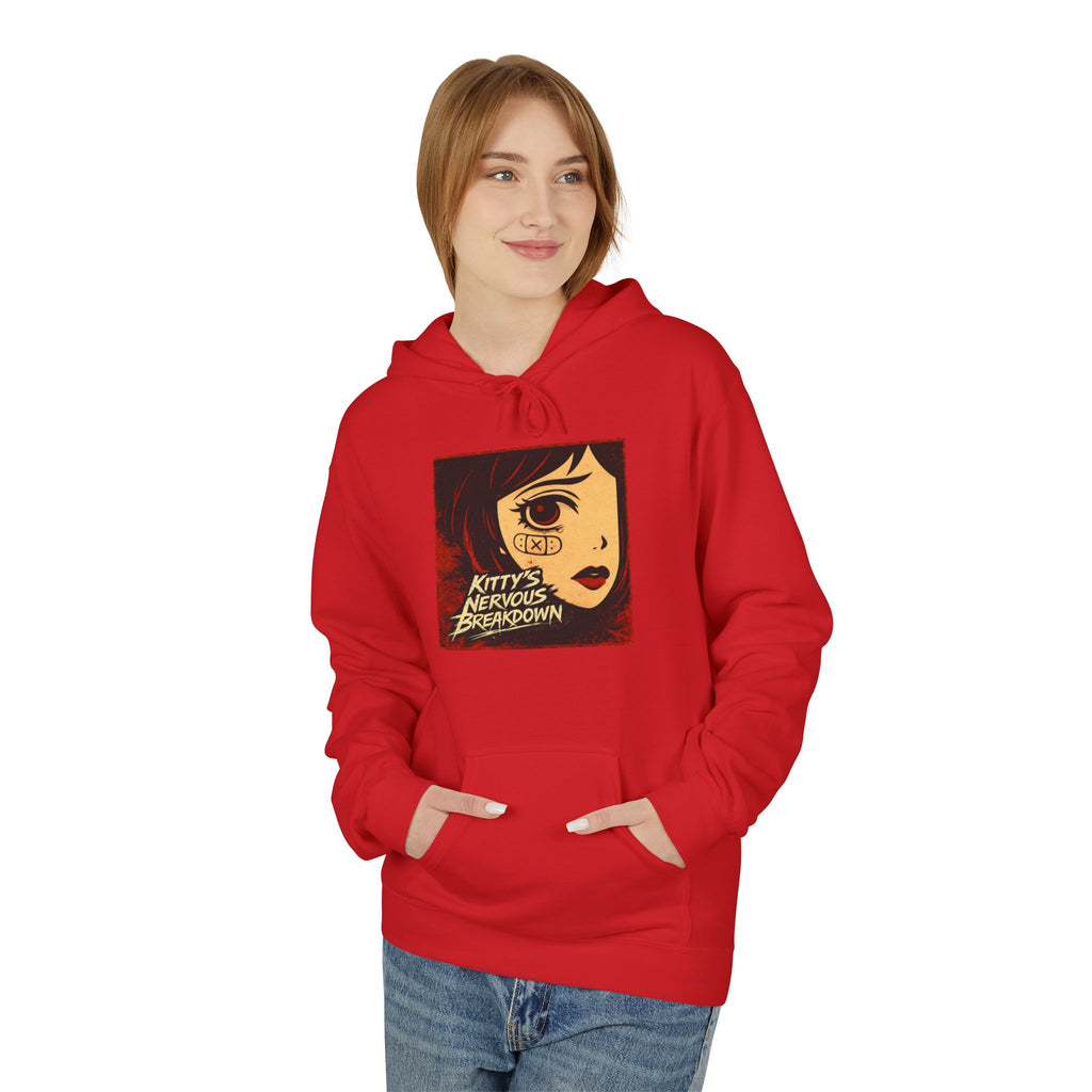 Retro Pop Art Hoodie — 'Kitty's Nervous Breakdown' Graphic Pullover